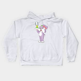 Rabbit Hairdresser Scissors Kids Hoodie